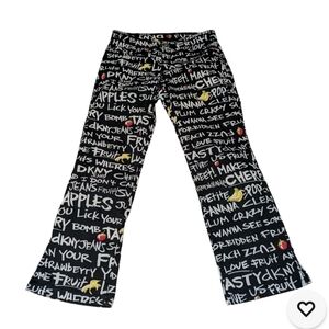 DKNY Graphic Print Black Pants